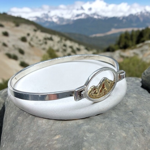 🌺Artisan Sterling/Gold Mountain Bracelet - Picture 7 of 9